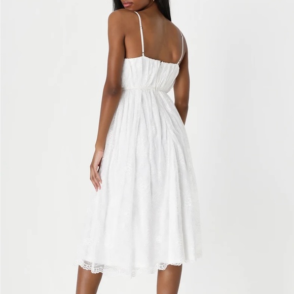 Lulus Midi White Dress - Size Medium - Picture 4 of 4